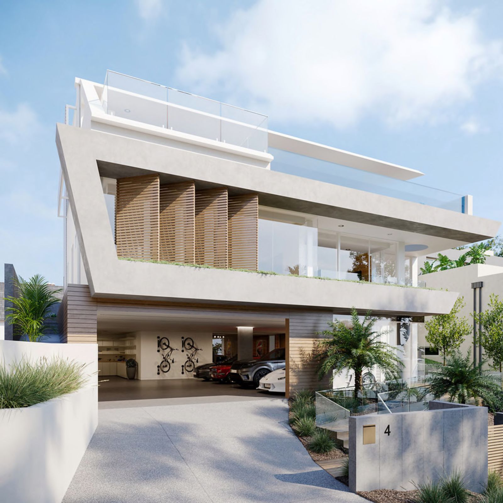 Contemporary home with wide openings
