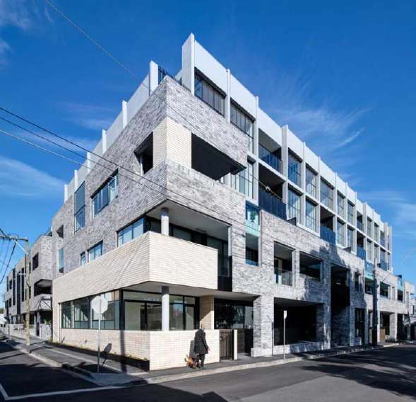 Modern apartment building with aluminium window wall glazing