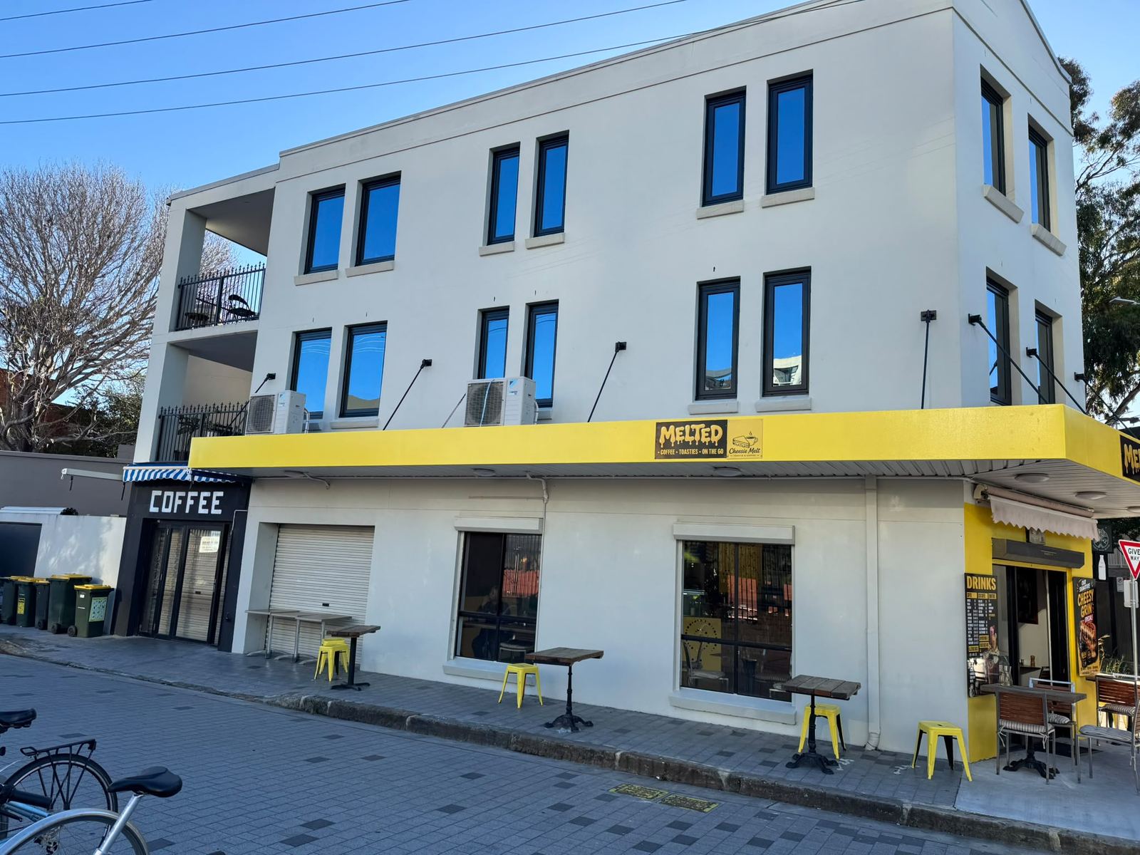 Mixed-use building side elevation